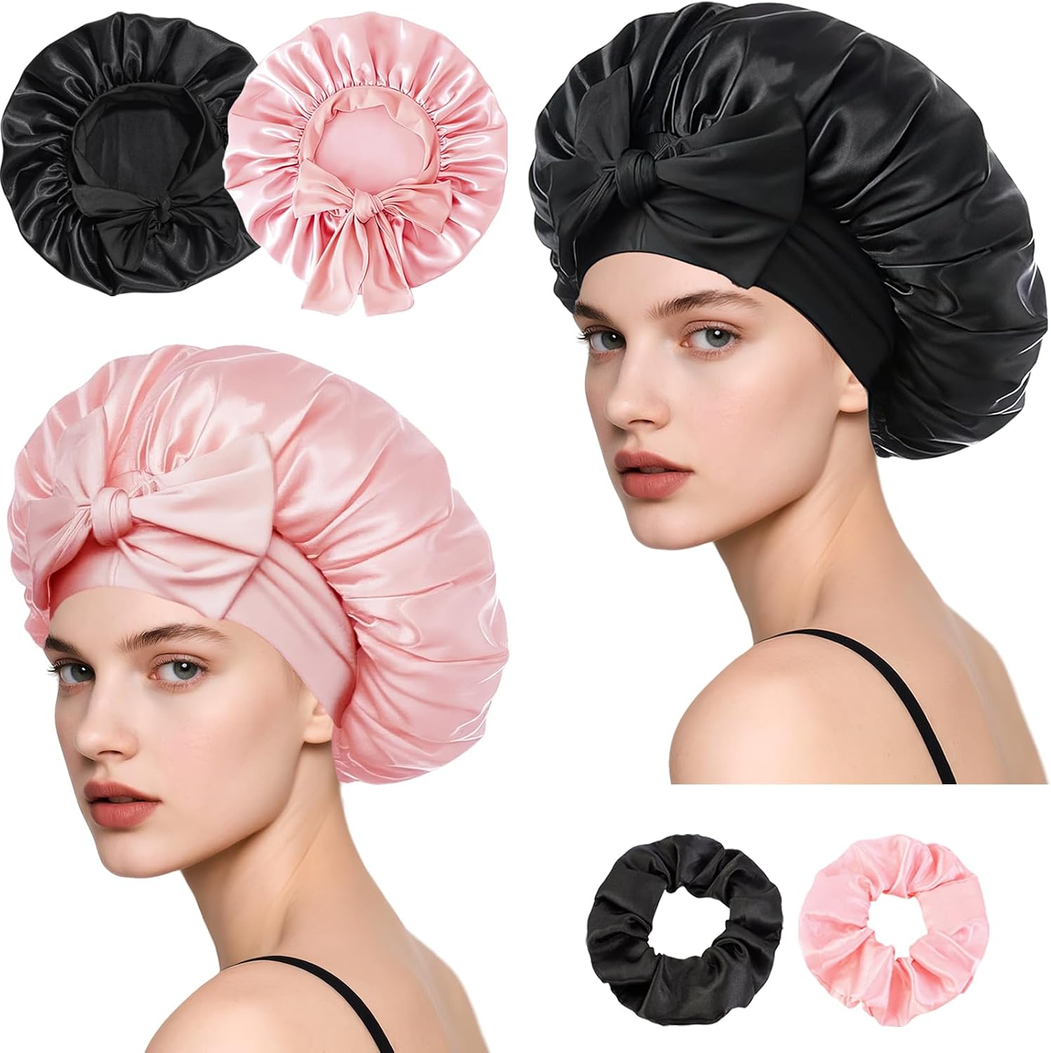 Satin-Haarhaube zum Schlafen (als glatte Zwischenlage unter dem Kopfband nutzbar) Satin-Haarhaube zum Schlafen (als glatte Zwischenlage unter dem Kopfband nutzbar)